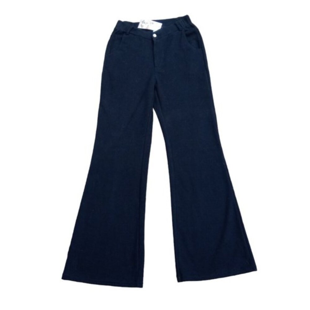 Halara knit zippered black flare pants sz S NEW